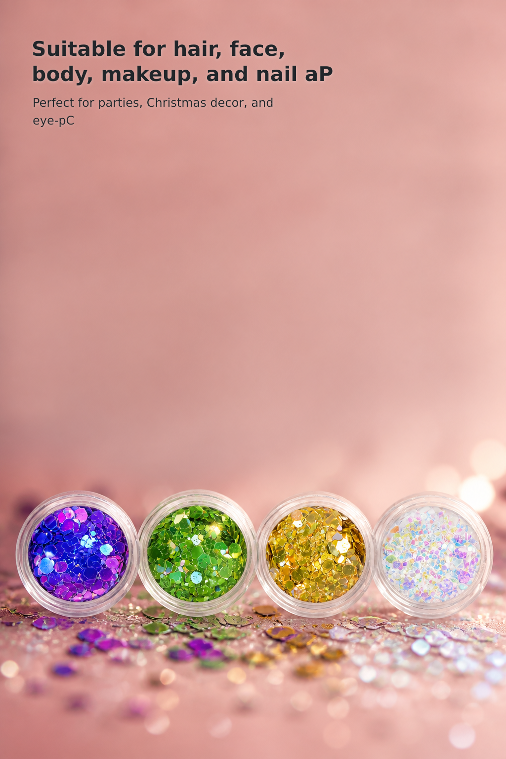 4-Jar Holographic Chunky Glitter Set